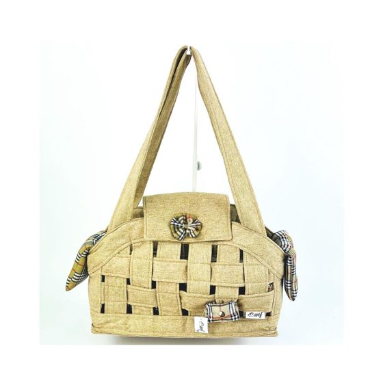 Bolso de transporte beige trenzado